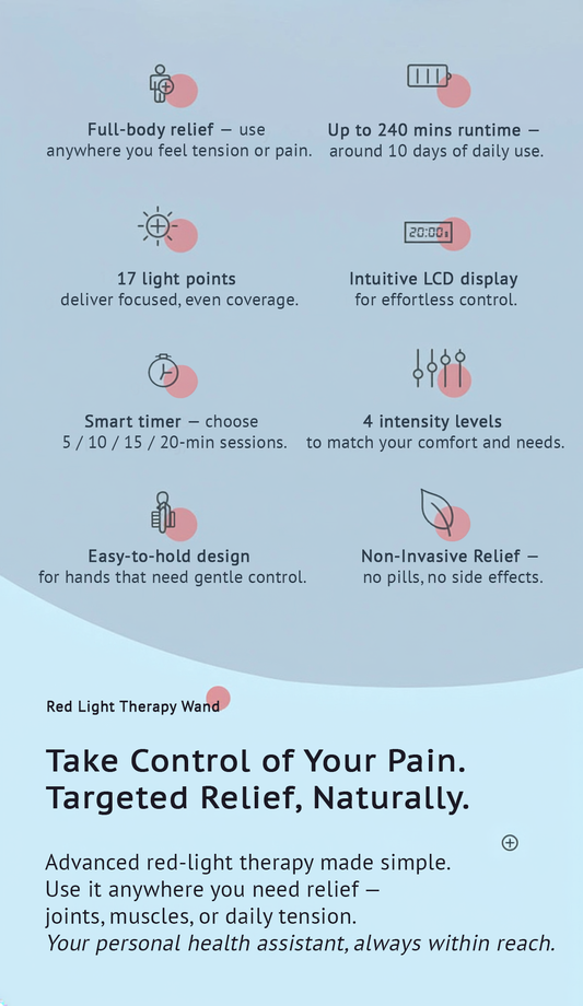 Red Light Therapy Wand: Conquer Morning Stiffness, Reclaim Grip, & Restore Daily Function